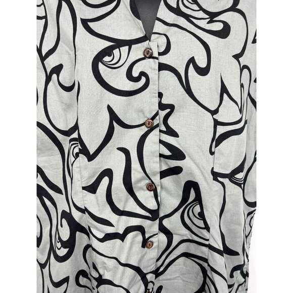 Rix First Hawaiian Bank Gray Black Button Sleeveless Shirt XXL Extra Large EUC - Picture 4 of 7